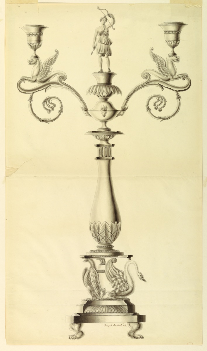 Design for a Candlestick — Joseph Anton Seethaler II, German, 1799–1868