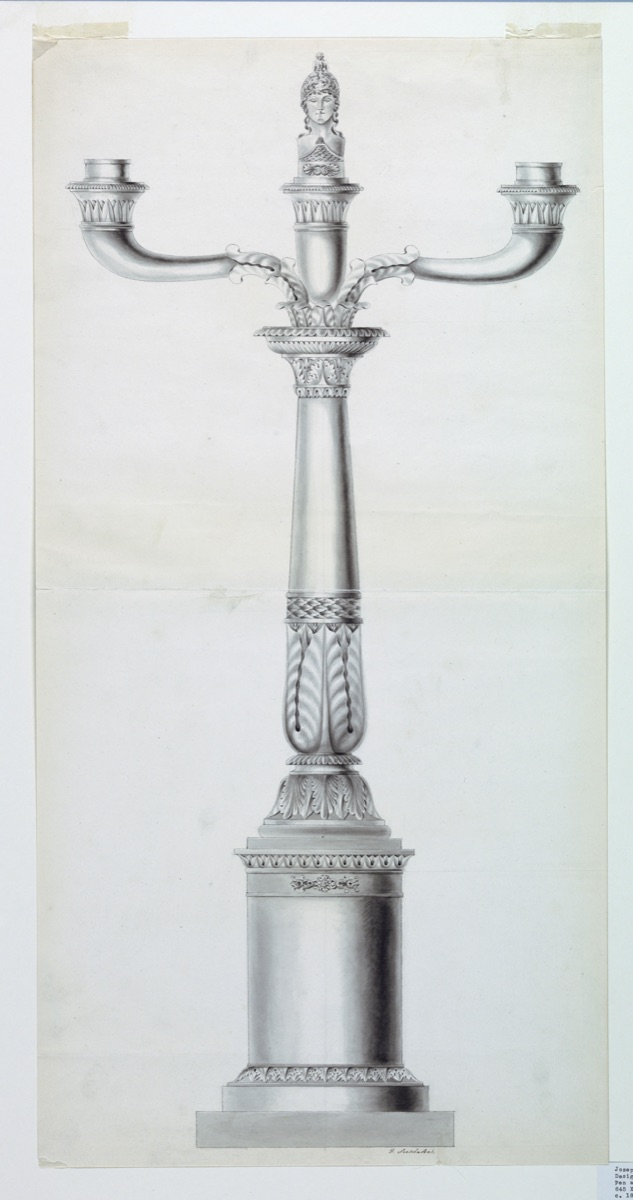 Design for a Candlestick — Joseph Anton Seethaler II, German, 1799–1868