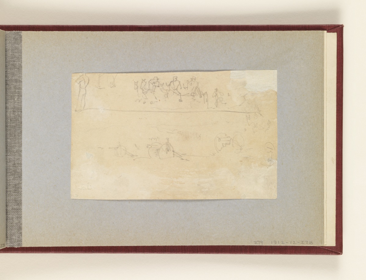 Outline Sketch of Artillery Horses and a Cannon — Winslow Homer, American, 1836–1910