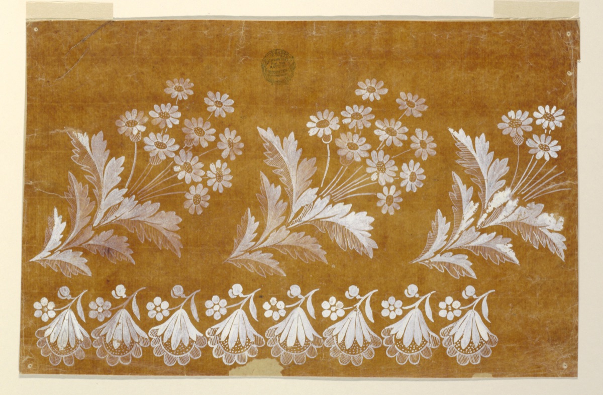 Design for an Embroidered or Woven Horizontal Border of the "Fabrique de St. Ruf" — Fabrique de Saint Ruf, Lyon, France