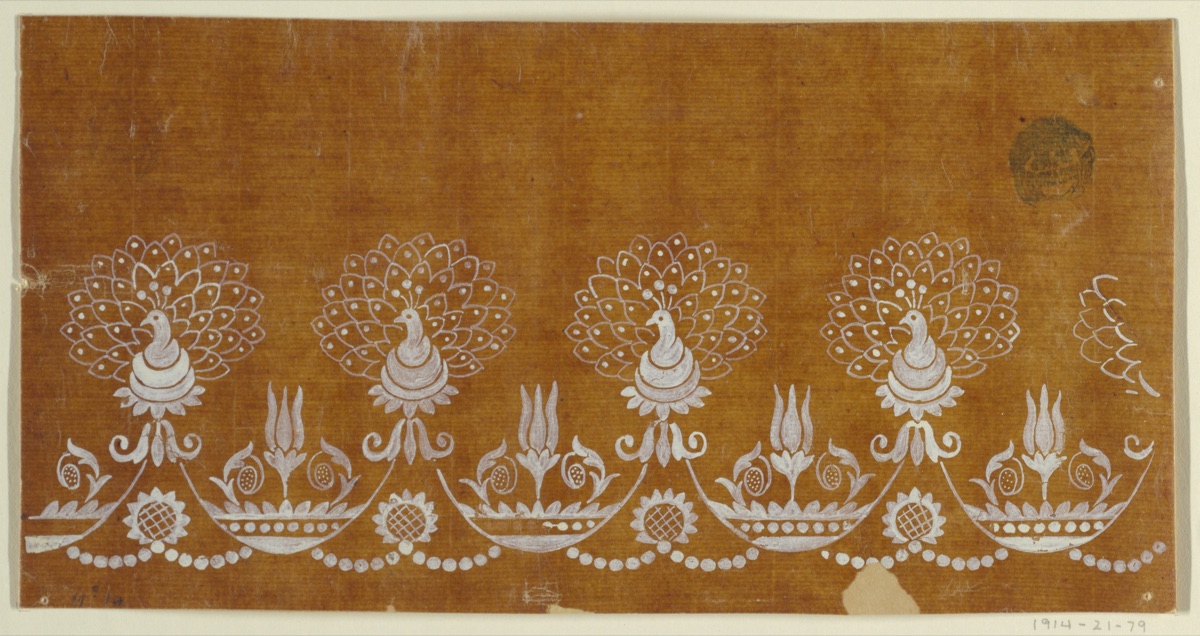 Design no. 14 for an Embroidered or Woven Horizontal Border of the "Fabrique de St. Ruf" — Fabrique de Saint Ruf, Lyon, France