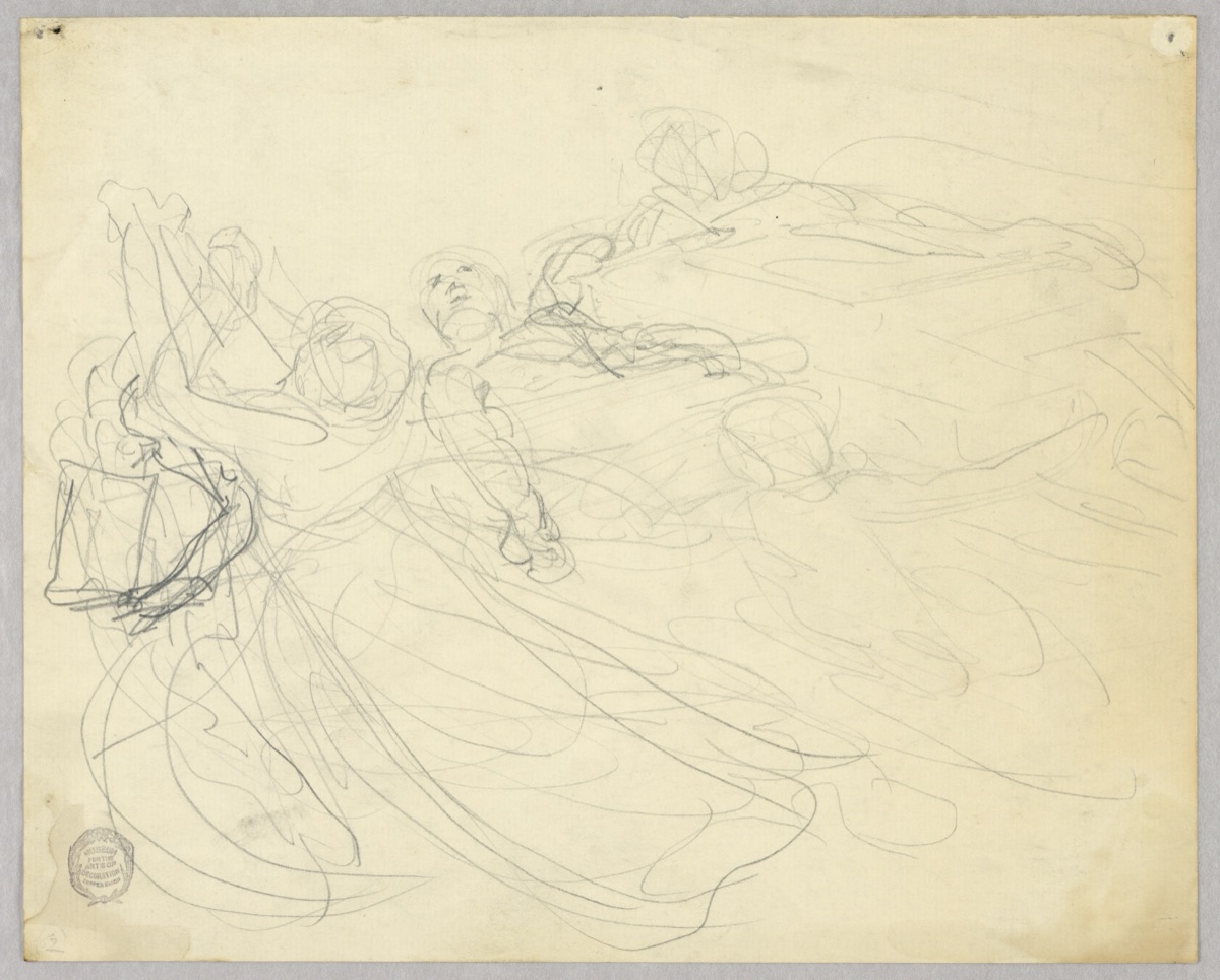 Sketch of Figural Group for Ascension — Francis Augustus Lathrop, American, 1849–1909