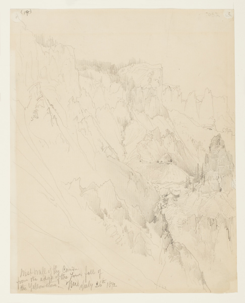 West Wall of the Canyon, Yellowstone — Thomas Moran, American, b. Britain, 1837–1926