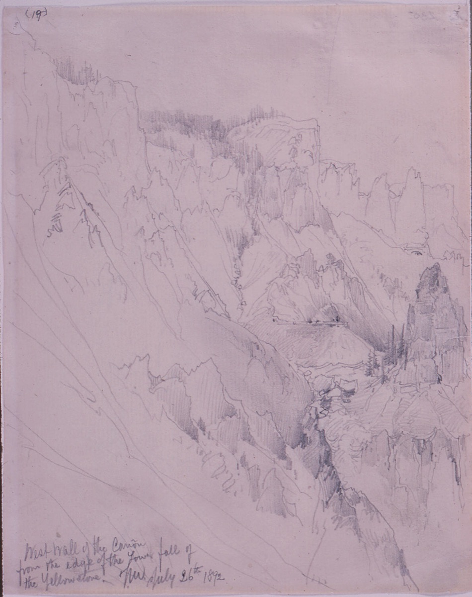 West Wall of the Canyon, Yellowstone — Thomas Moran, American, b. Britain, 1837–1926