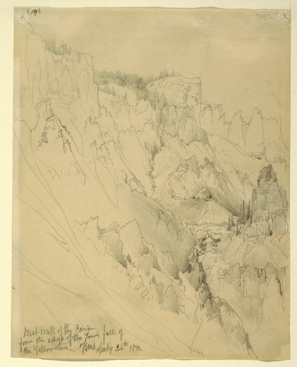West Wall of the Canyon, Yellowstone — Thomas Moran, American, b. Britain, 1837–1926
