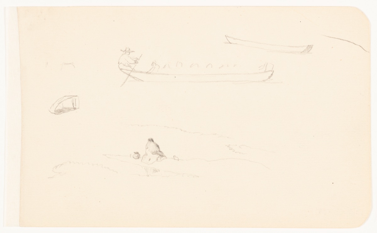 Sketches of Canoes and Figures, Mexico — Frederic Edwin Church, American, 1826–1900