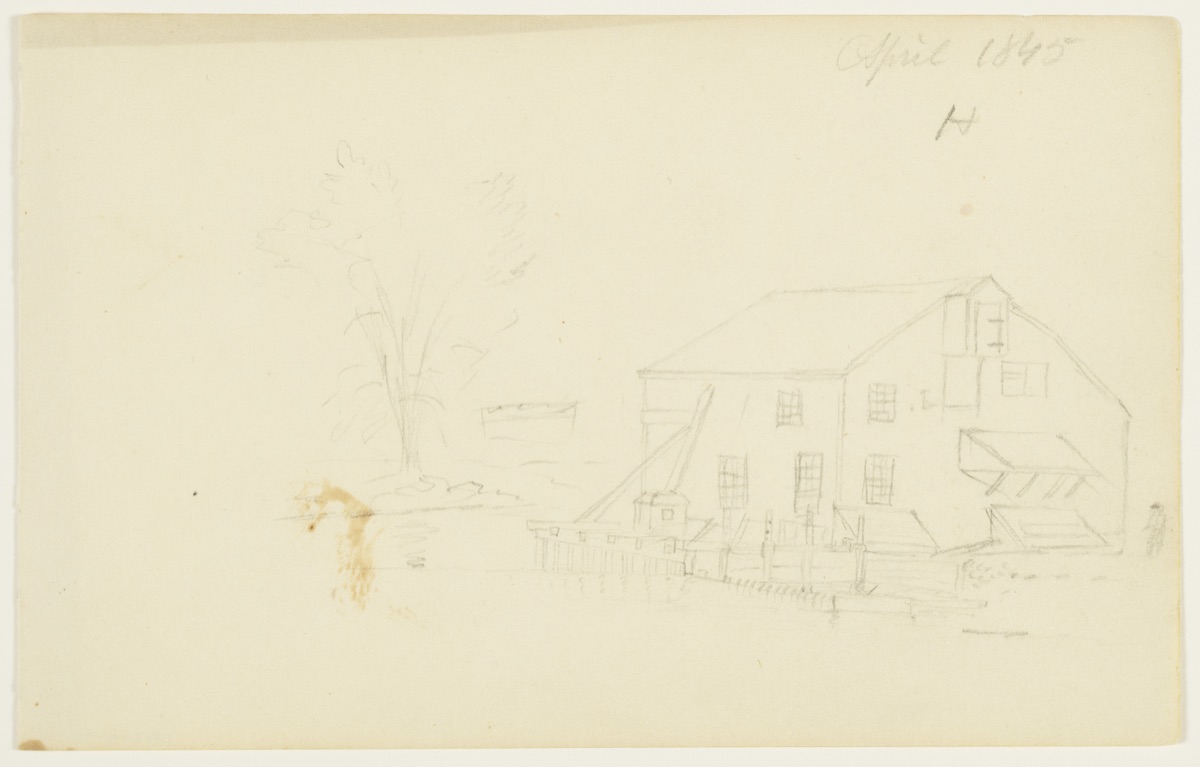 Loft Building by a Dock, Hartford, Connecticut — Frederic Edwin Church, American, 1826–1900