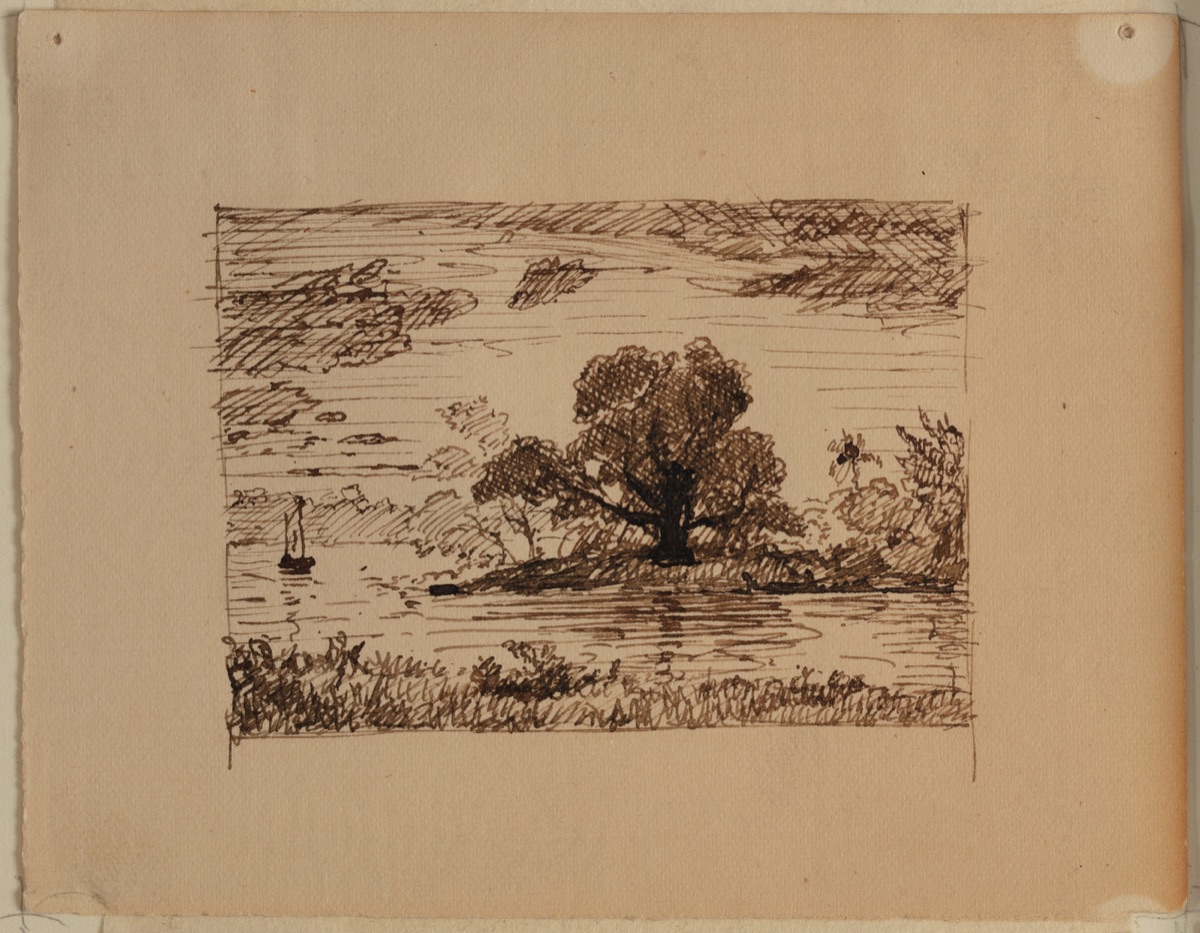 Imaginary River Landscape with a Boat — Frederic Edwin Church, American, 1826–1900