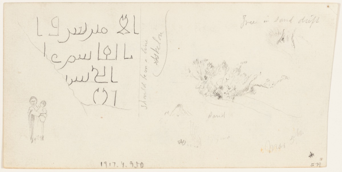 Figure and Camel Sketches from Gaza, Palestine — Frederic Edwin Church, American, 1826–1900