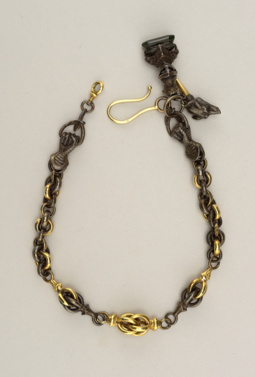 Watch, chain, and key
