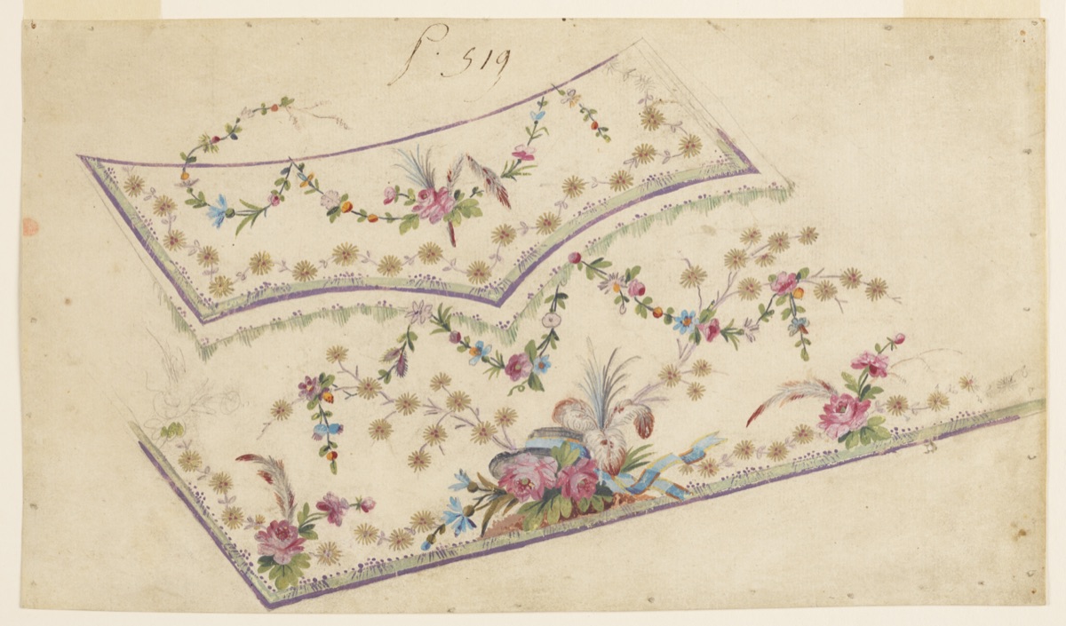 Design for the Embroidery of a Man's Waistcoat, Pattern No. 519 of the "Fabrique de St. Ruf" — Fabrique de Saint Ruf, Lyon, France