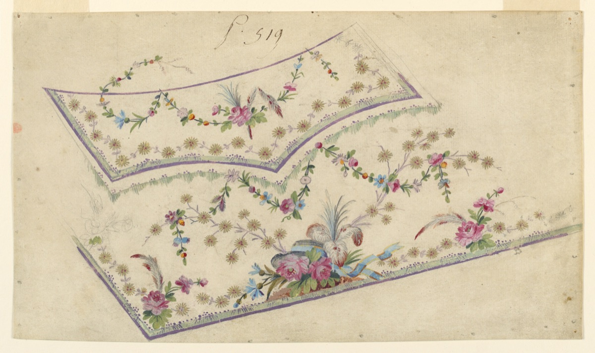 Design for the Embroidery of a Man's Waistcoat, Pattern No. 519 of the "Fabrique de St. Ruf" — Fabrique de Saint Ruf, Lyon, France