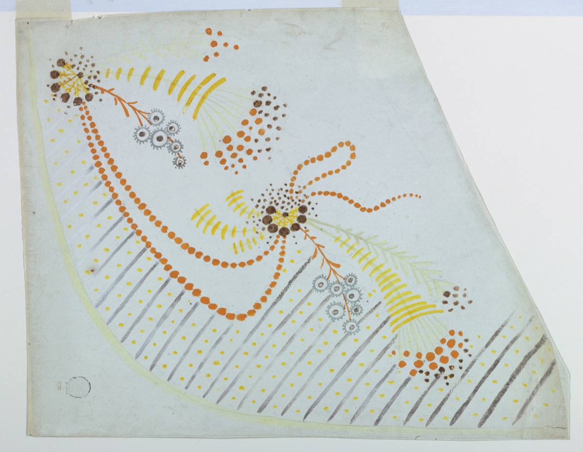 Design for the Embroidery of a Lady's Overskirt of the "Fabrique de St. Ruf" — Fabrique de Saint Ruf, Lyon, France