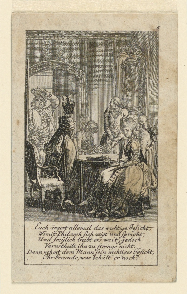 Pomposity, Illustration for "Königl: Grosbrit [anische] Genealogischer Kalender auf das 1780 Jahr Lauenberg bey J.G. Berenberg" — Daniel Nikolaus Chodowiecki, German, 1726 - 1801