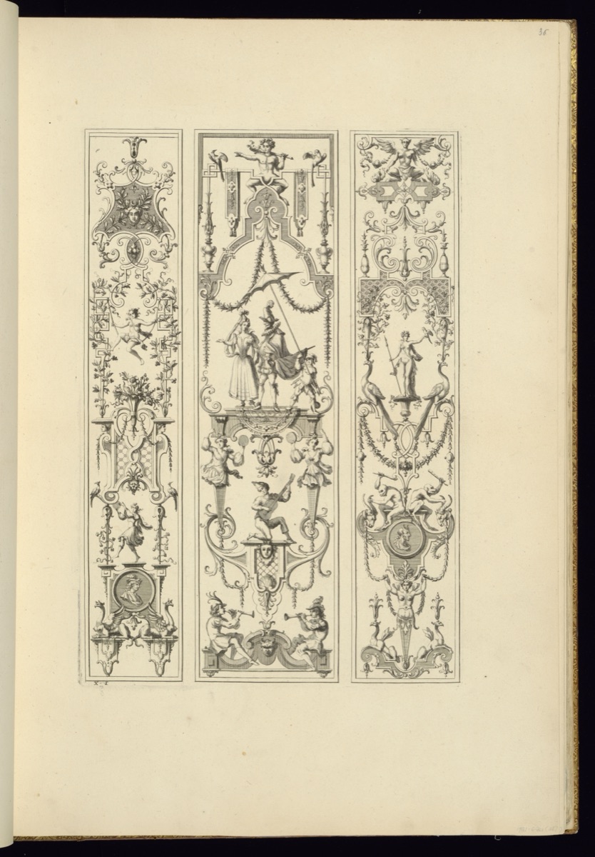 Panel Designs of Grotesque Ornamentation — Jean Berain, the elder, French, 1640-1711; Gérard Jean-Baptiste Scotin, French, 1671–1716; Jacques Thuret, French, 1669–1738