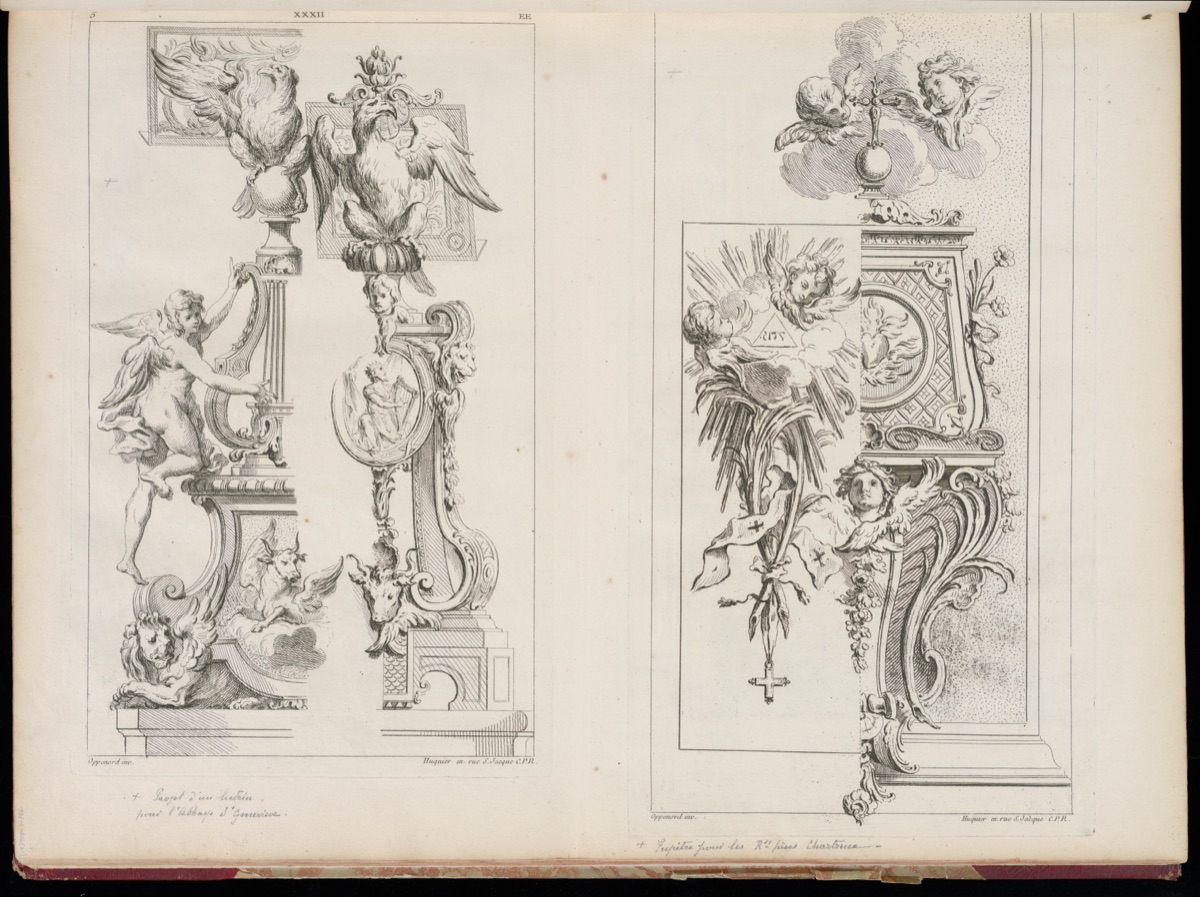 Lectern Designs — Gilles-Marie Oppenord, French, 1672–1742; Gabriel Huquier, French, 1695–1772; Chez Huquier; Gabriel Huquier, French, 1695–1772