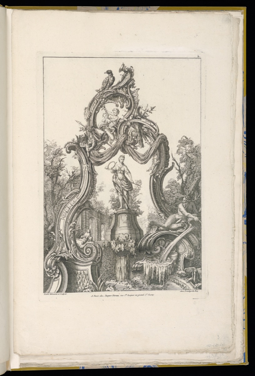 Rocaille Arch and Fountain with Diana — Pierre Edme Babel, French, 1720–1775; Pierre Edme Babel, French, 1720–1775; Jacques Chéreau, French, 1688–1776