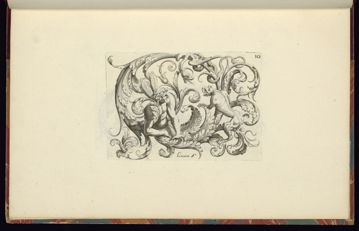 Ornament Design — Jean Bérain, the elder, French, 1640 – 1711; Jean Bérain, the elder, French, 1640 – 1711; Jean Bérain the Younger, French, 1674 – 1726; Jean Bérain the Younger, French, 1674 – 1726; Nicolas Langlois, French, 1640 - 1703