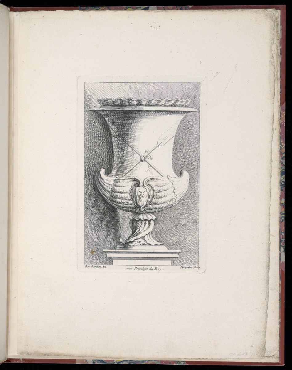 Ornamental Vase Design — Edme Bouchardon, French, 1698–1762; Gabriel Huquier, French, 1695–1772; Gabriel Huquier, French, 1695–1772; Chez Huquier