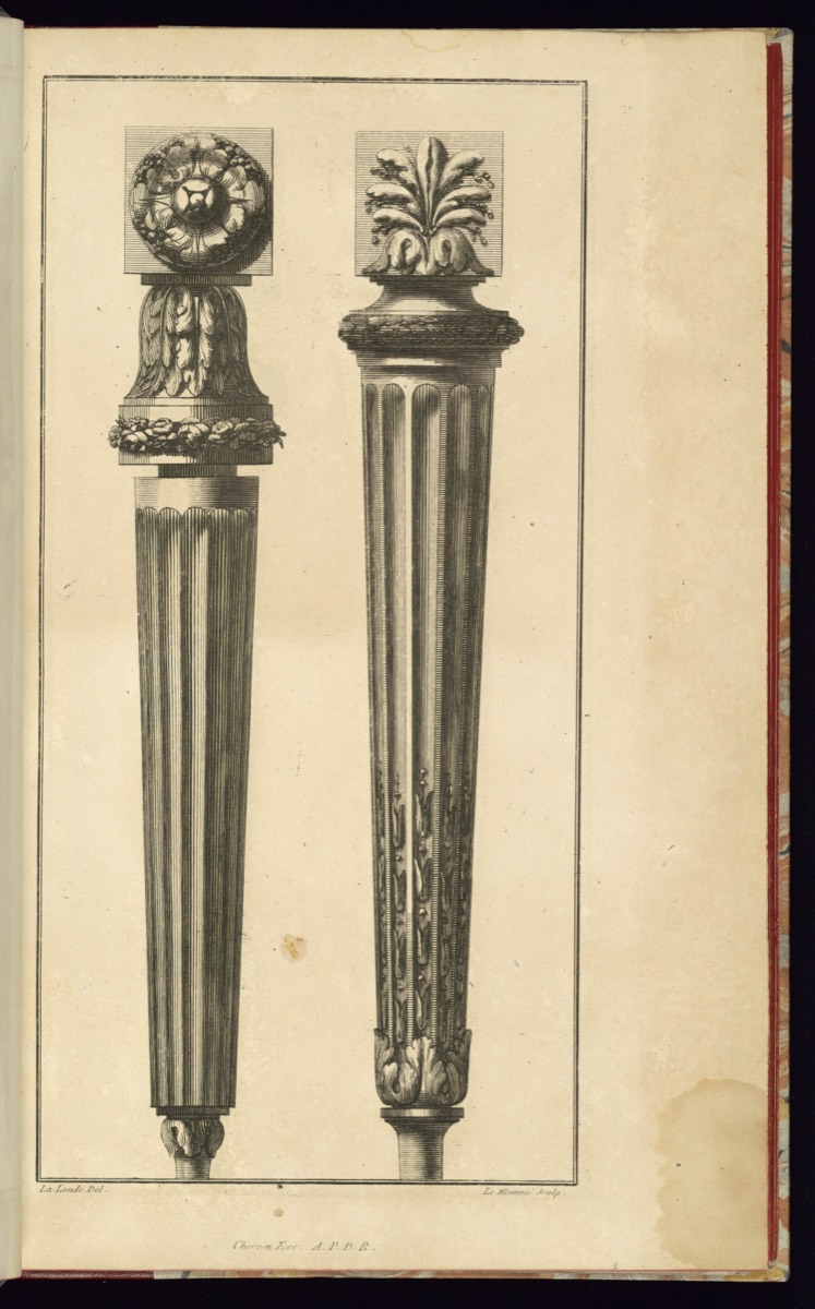 Two Furniture Leg Designs — Richard de Lalonde, French, active 1780–96; C. Le Meunié, French, active 1770–1786; Jacques-François Chéreau, French, 1742–1794