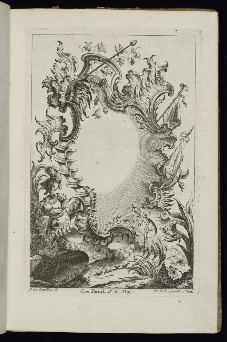 Cartouche with Wine Leaves and Drums — François de Cuvilliés the Elder, Belgian, 1695 - 1768; Franz Xaver Andreas Jungwierth, German, 1720–1790; François de Cuvilliés the Elder, Belgian, 1695 - 1768
