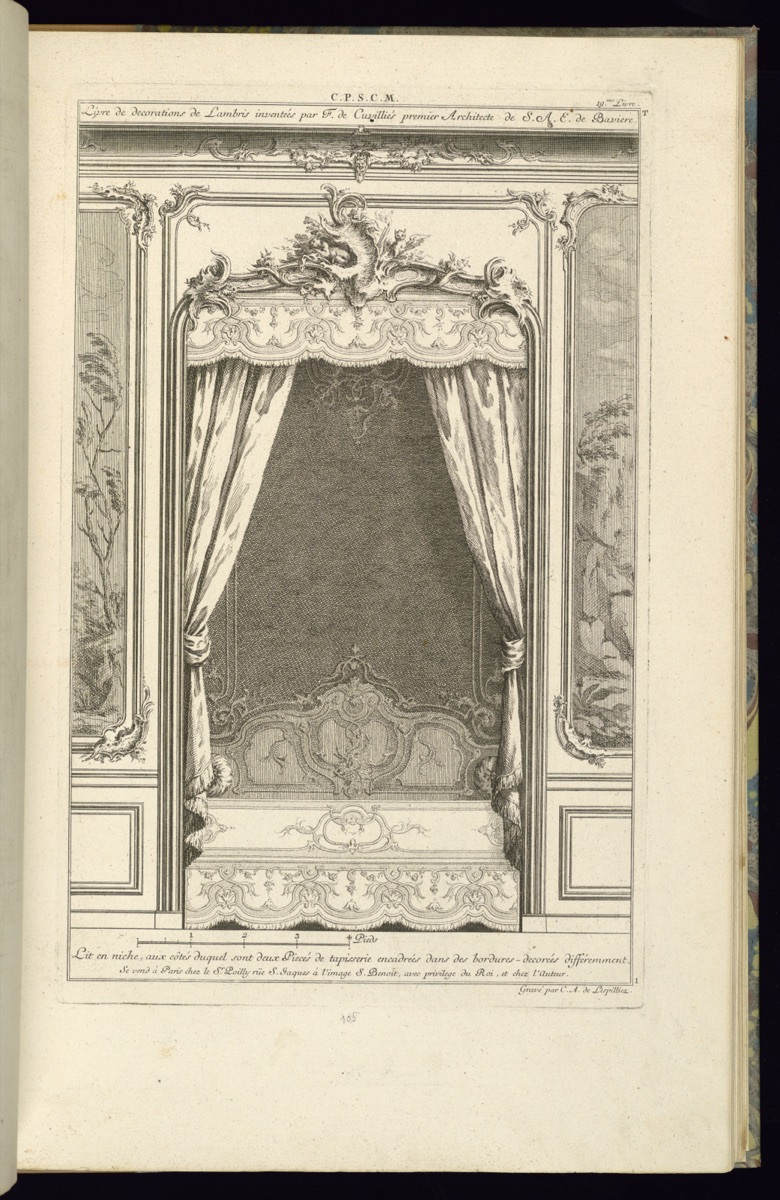 Design for Wall Niche with a Bed — François de Cuvilliés the Elder, Belgian, 1695 - 1768