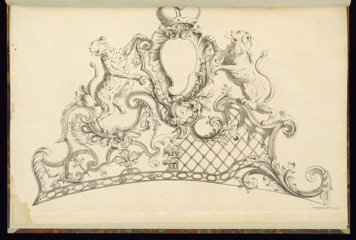 Ornamental Ironwork Design — Jacques Valentin Fontaine, French, active 1740 – 1760; Jacques Valentin Fontaine, French, active 1740 – 1760; Marguerite Caillou Chéreau, French, active 1729–1755