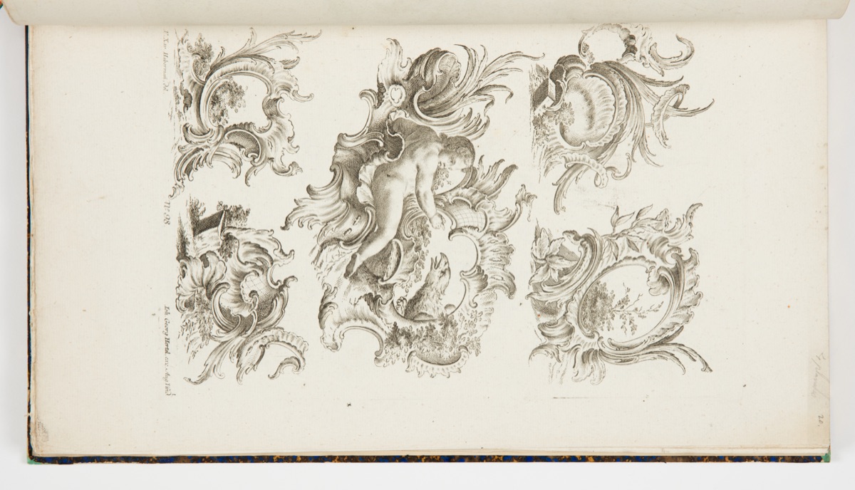 Rocaille Cartouche Designs — Franz Xaver Habermann, German, 1721 – 1796; Johann Georg Hertel, German, 1719–1768