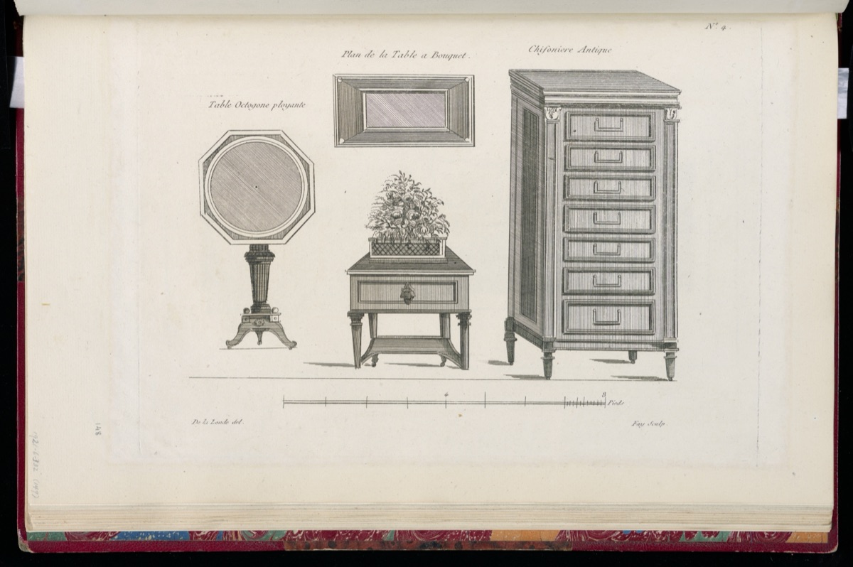 Designs for Furniture — Richard de Lalonde, French, active 1780–96; Jean-Baptiste Fay, French, active 1765 – 1790s; Pierre Jean, French, 1754–1829