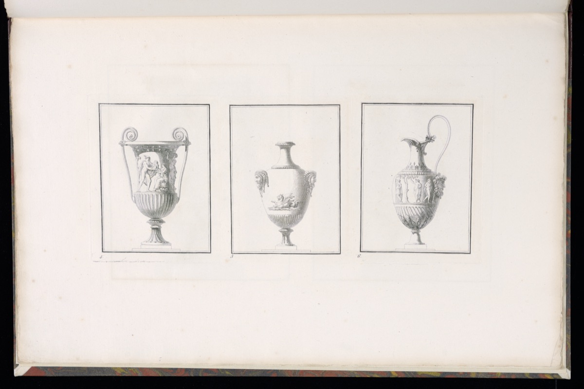 Three Vase Designs — Charles Normand, French, 1765 – 1840; Charles Normand, French, 1765 – 1840; François-Étienne Joubert, French, active 1787 – 1821