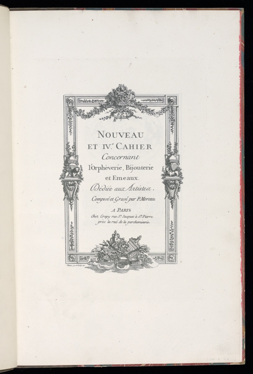 Title Page — Pierre Moreau, French, 1722 – 1798; Pierre Moreau, French, 1722 – 1798; Jean-Baptiste Crépy, French, active 1753 – d. 1796