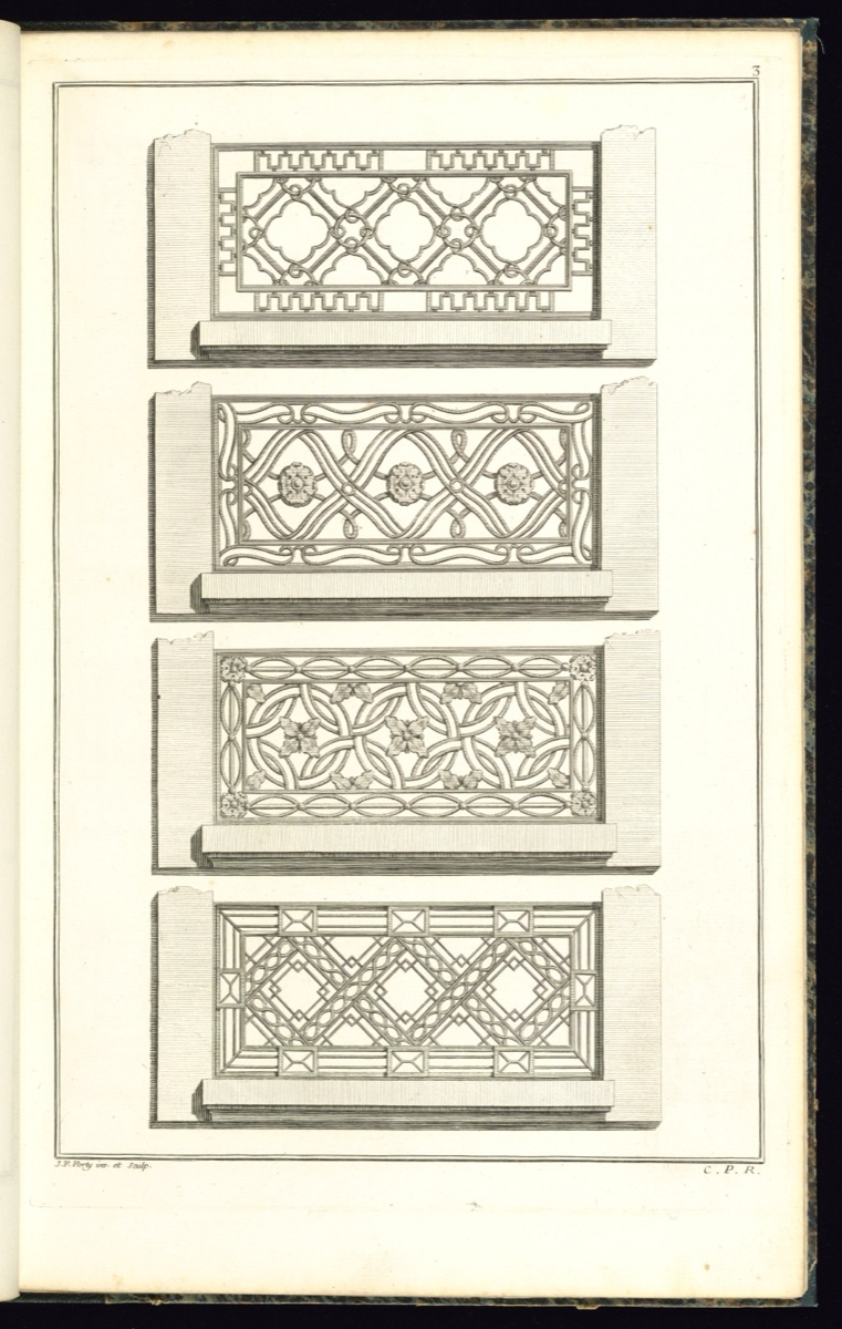 Window Balustrade Designs — Jean François Forty, active 1775 – 1790; Jean François Forty, active 1775 – 1790; Jean François Forty, active 1775 – 1790