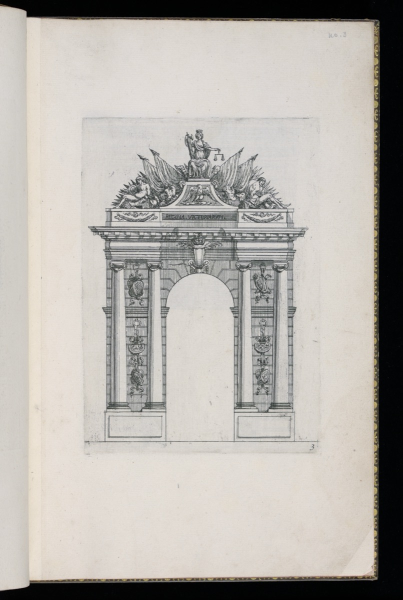 Triumphal Arch Design — D. Antoine Pierretz, French, active 1647; Madeleine de Colemont, French, d. 1664