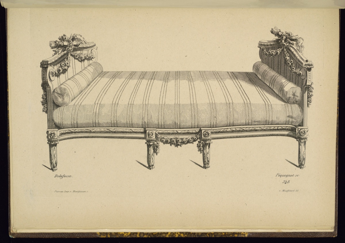Design for a Daybed — Jean-Charles Delafosse, French, 1734 – 1789; Auguste Péquégnot, French, 1819 – 1878; Pierron, French, active 1849 – 1866