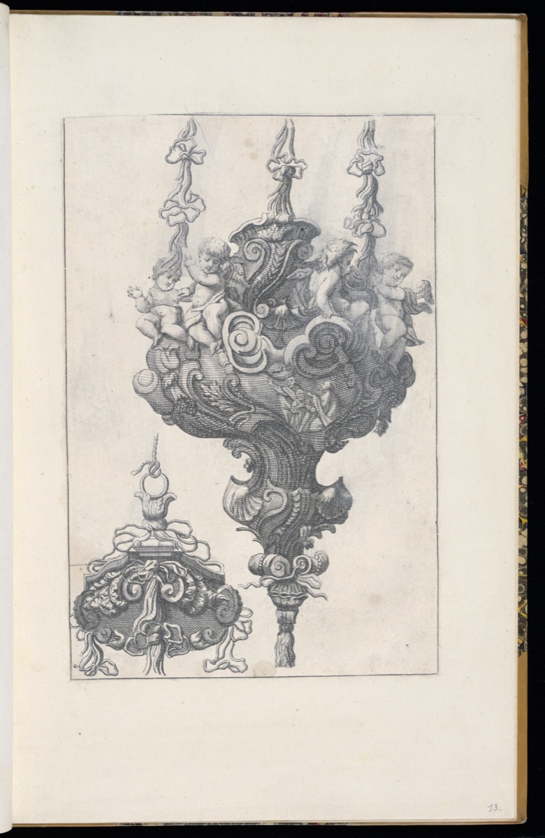 Design for a Sanctuary Lamp — Thomas Germain, French, 1673 – 1748; Benoit II Audran, French, 1698 – 1772; Benoit II Audran, French, 1698 – 1772
