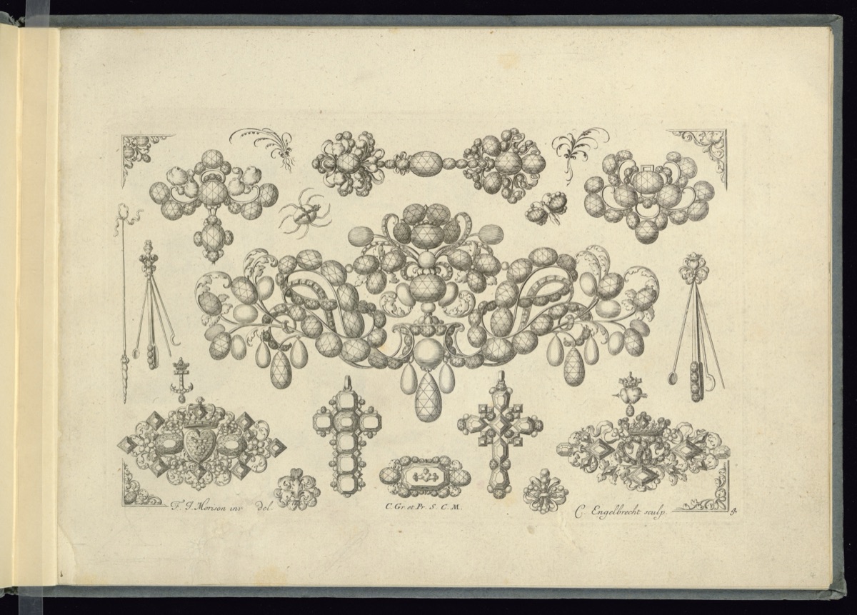 Jewelry Designs — Friedrich Jacob Morison, German, active 1693 – 1699; Christian Engelbrecht, German, 1672–1753; Jeremias Wolff, German, 1663–1724