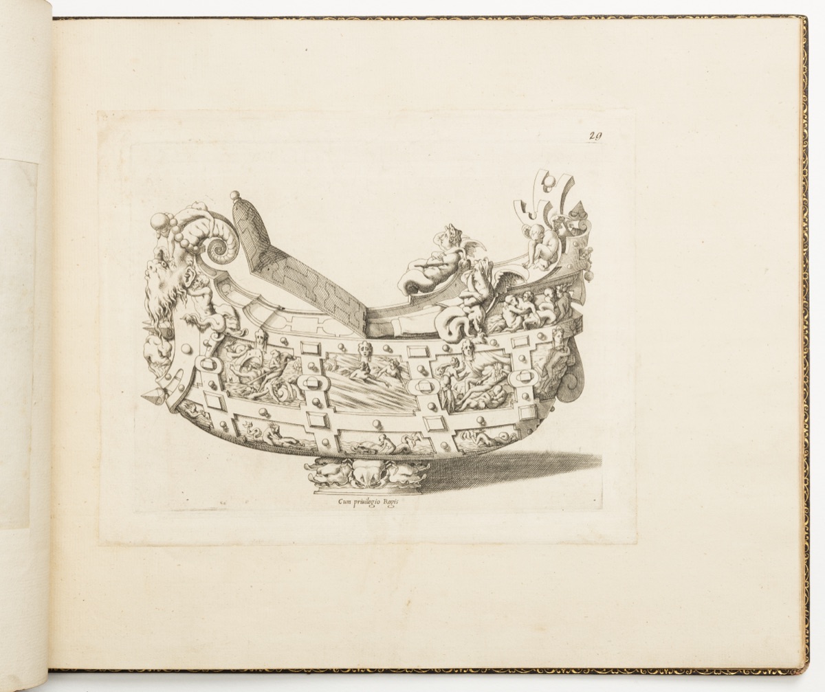 Nef Design, from Dessins d'orfèvrerie (Designs for Metalwork) — René Boyvin, French, 1525 - 1625; Pierre Milan, French, 1500 - 1557