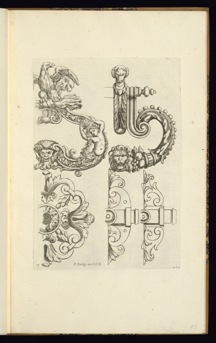 Door Knocker or Handle Designs — Antoine Pierretz le jeune, French, active 1660-70; François de Poilly, French, 1622 - 1693