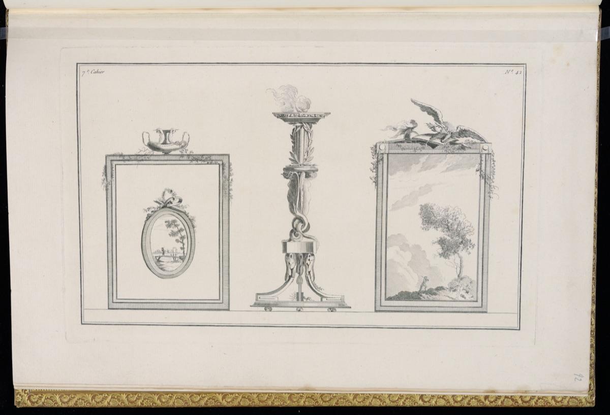 Designs for Frames and an Incense Burner — Henri Sallembier, French, ca. 1753 - 1820; Jacques Juillet, French, 1739- after 1784; Émilie-Louise Avaulez, French, active 1777 – 1779