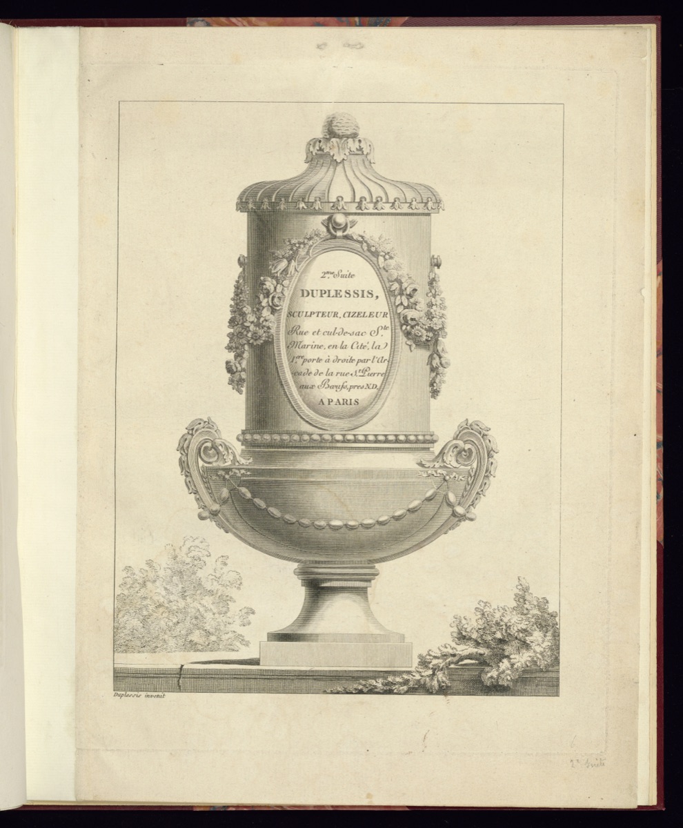 Title Page — Jean Claude Thomas Duplessis, French, 1730-1783; Jean Claude Thomas Duplessis, French, 1730-1783