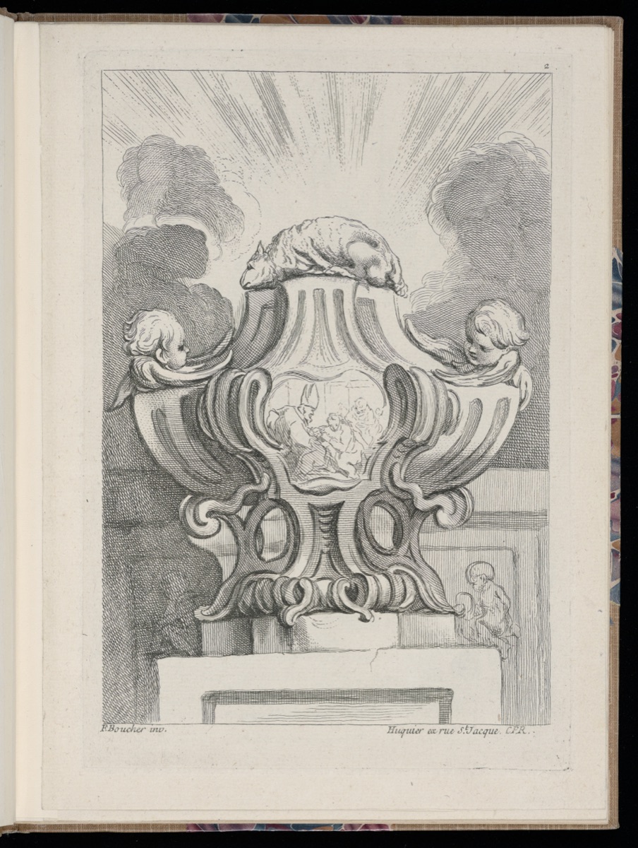 Ornamental Vase Design — François Boucher, French, 1703–1770; Gabriel Huquier, French, 1695–1772; Gabriel Huquier, French, 1695–1772