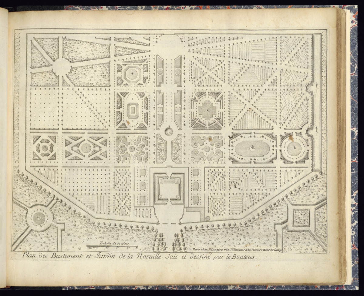 Plan des Bastiment et Jardin de la Norville fait et dessiné par le Bouteux — Michel Lebouteux, French, 1648 – 17..; Michel Lebouteux, French, 1648 – 17..; Nicolas Langlois, French, 1640 - 1703