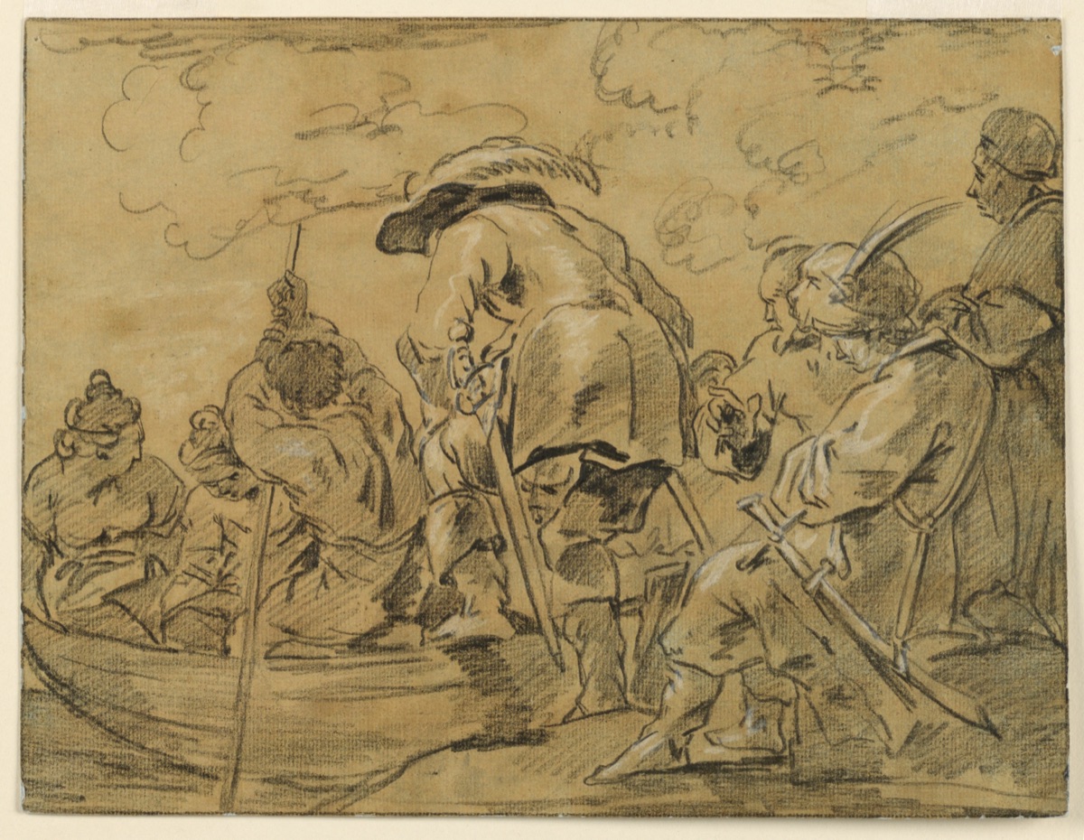 Figures Assembling on Row Boat