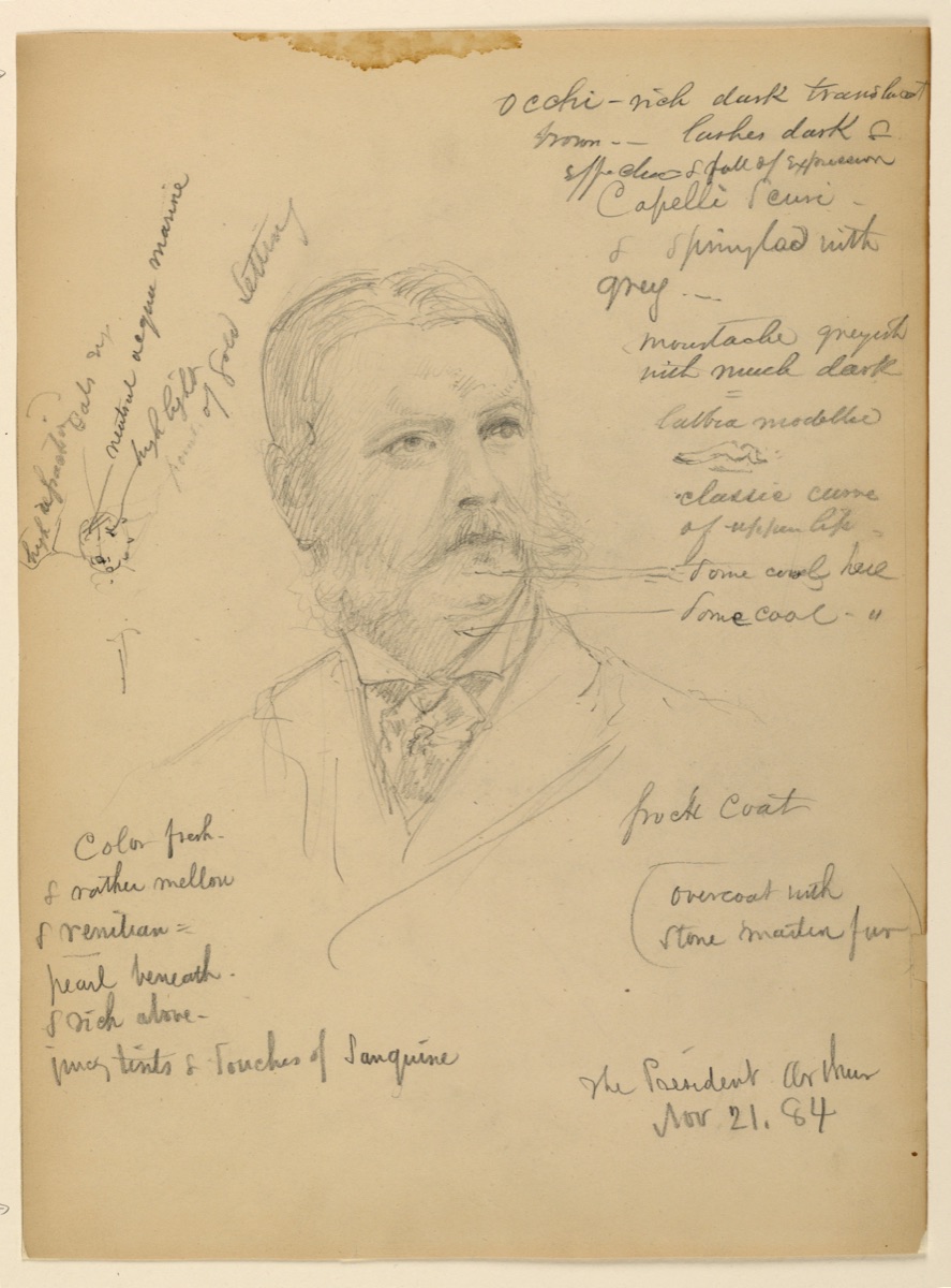 President Chester Alan Arthur, Study of Head — Daniel Huntington, American, 1816–1906