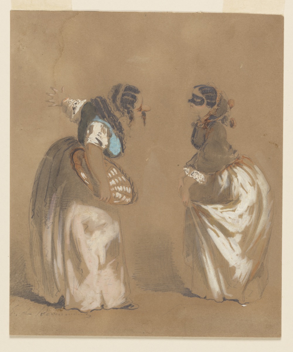Two Masked Ladies Bowing — Edouard de Beaumont, French, 1821 - 1888