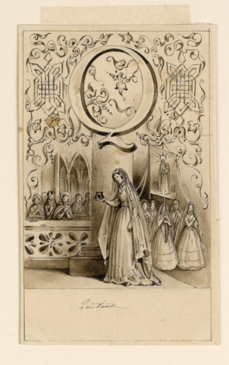 Design for the Letter Q of a Pictoral Alphabet: Quietness — Victor Vincent Adam, French, 1801 – 1866