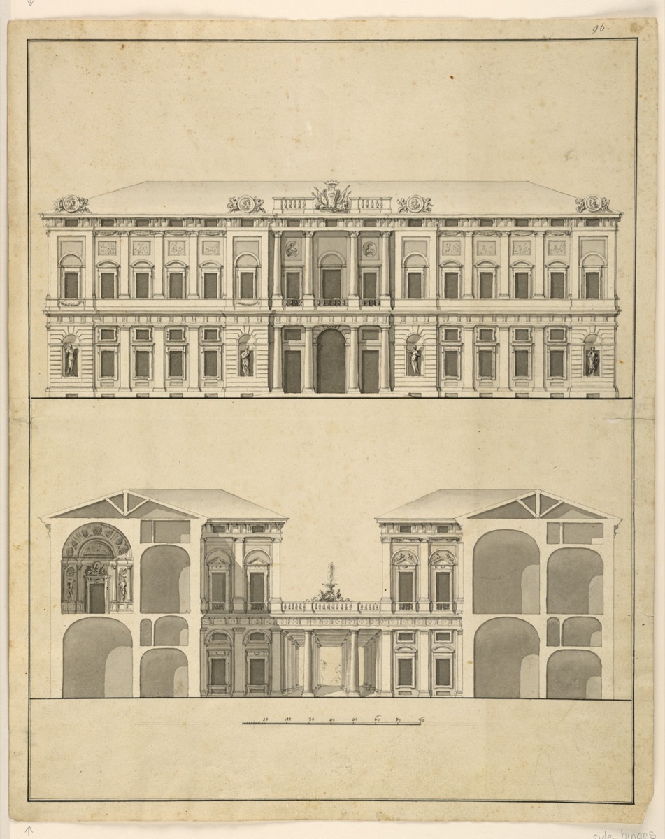 Design for the Facade and Cross-Section of a Palace