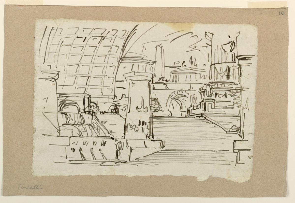 Stage Design, Group of Antique Buildings — Angelo Toselli, ca. 1765? – 1826