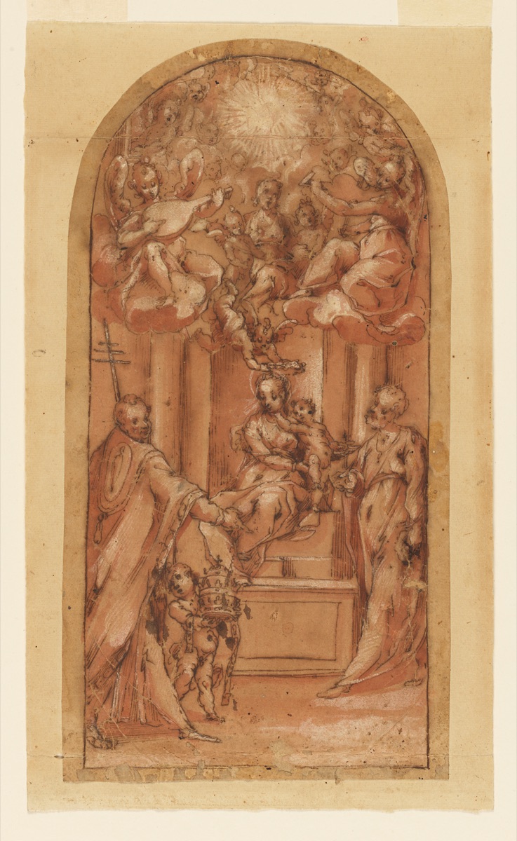 Madonna enthroned with saints — Attributed to Denys Calvaert, Flemish, 1540 - 1619