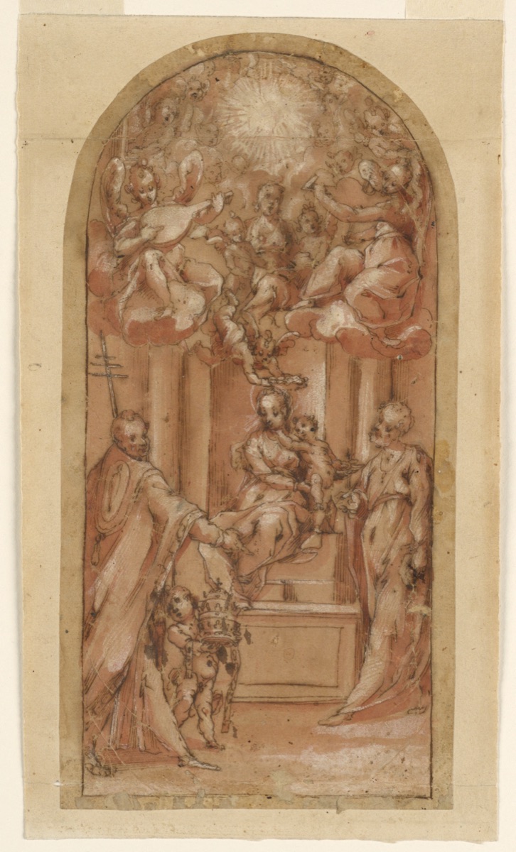 Madonna enthroned with saints — Attributed to Denys Calvaert, Flemish, 1540 - 1619
